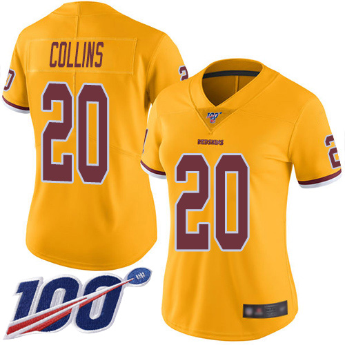 Washington Redskins Limited Gold Women Landon Collins Jersey NFL Football #20 100th Season Rush